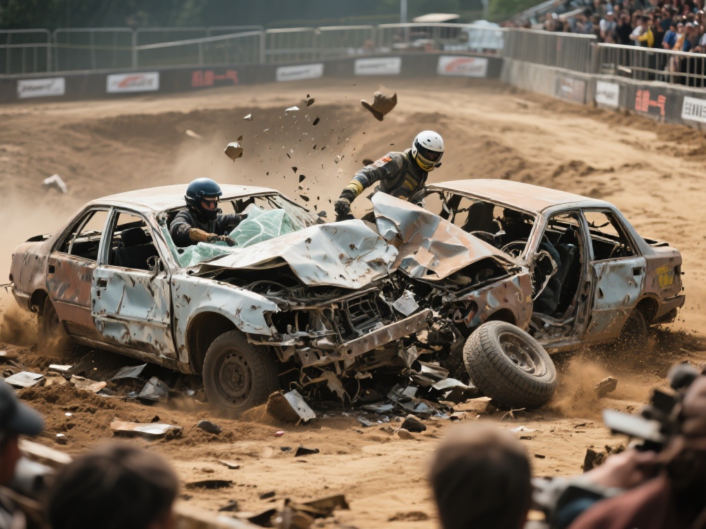 震撼!国外疯狂报废车对撞大赛,你敢看吗? 虽然看起来像是“乱撞一气”,但报废车撞车