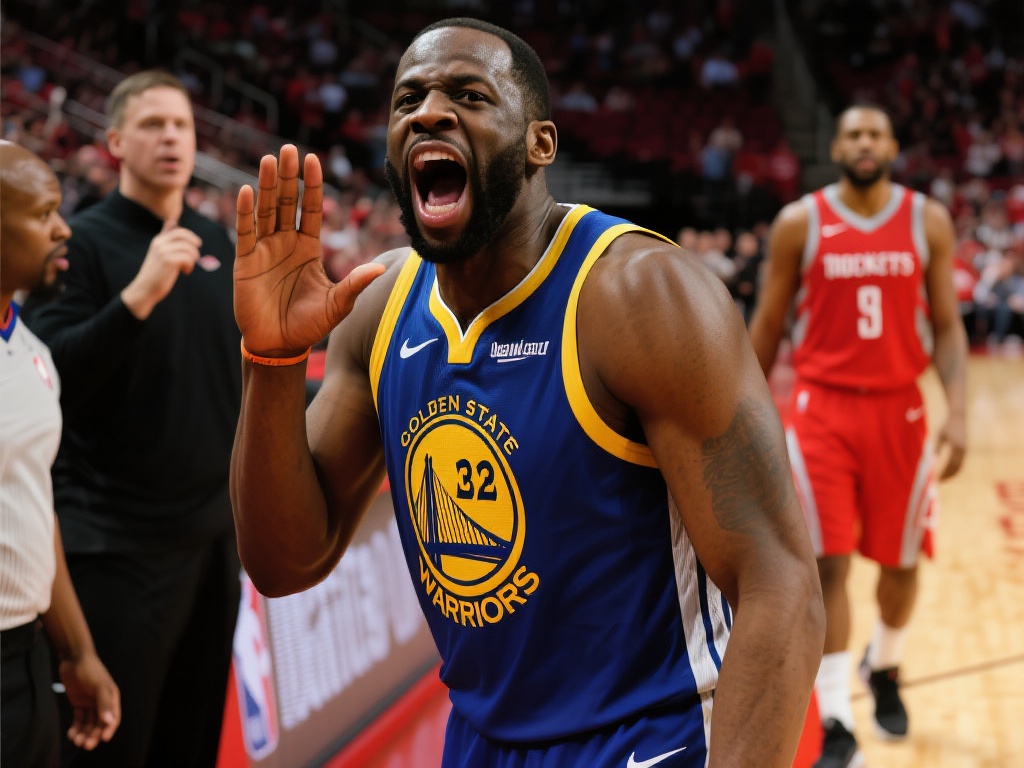 勇士领先火箭15分锁定胜局,格林暂停时对镜头道晚安 德雷蒙德·格林作为勇士队的情绪领袖,他的